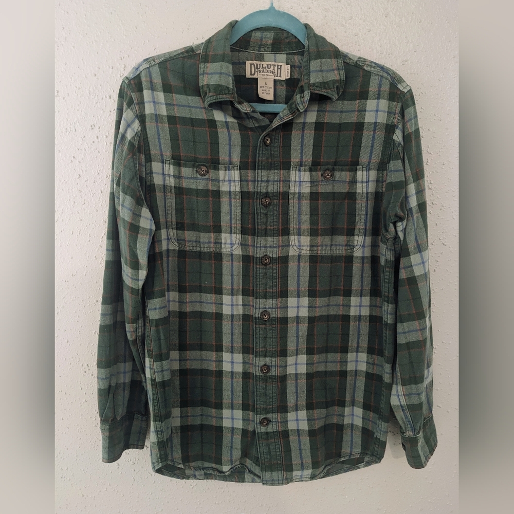 Duluth Trading Co Men's Green Plaid Shirt